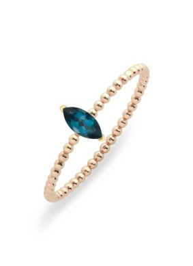 Marquise London Blue Topaz Bead Ring