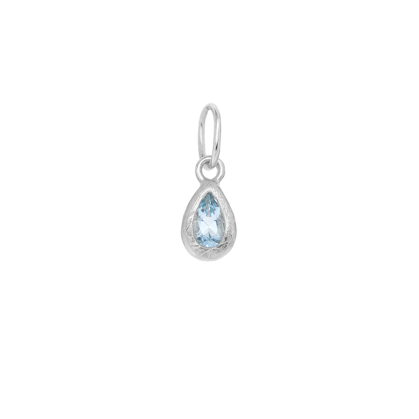 &#39;Boulder&#39; Pear Bezel Gemstone Charm | Magpie Jewellery