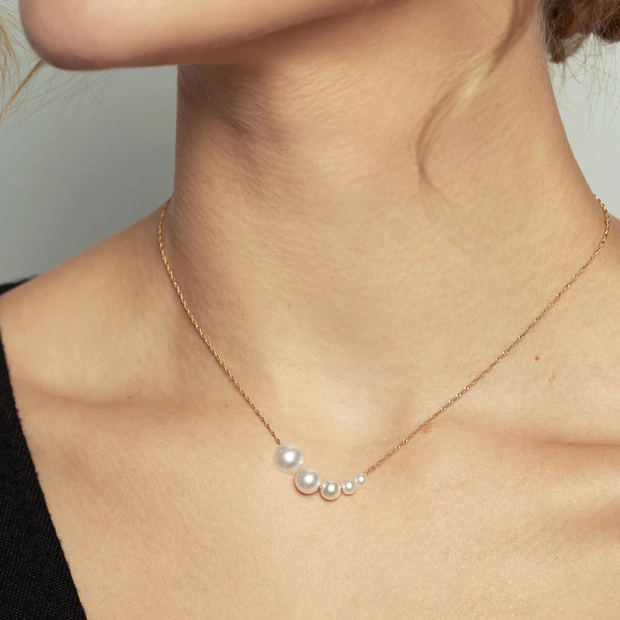 Five Gradual Pearl Necklace | Magpie Jewellery