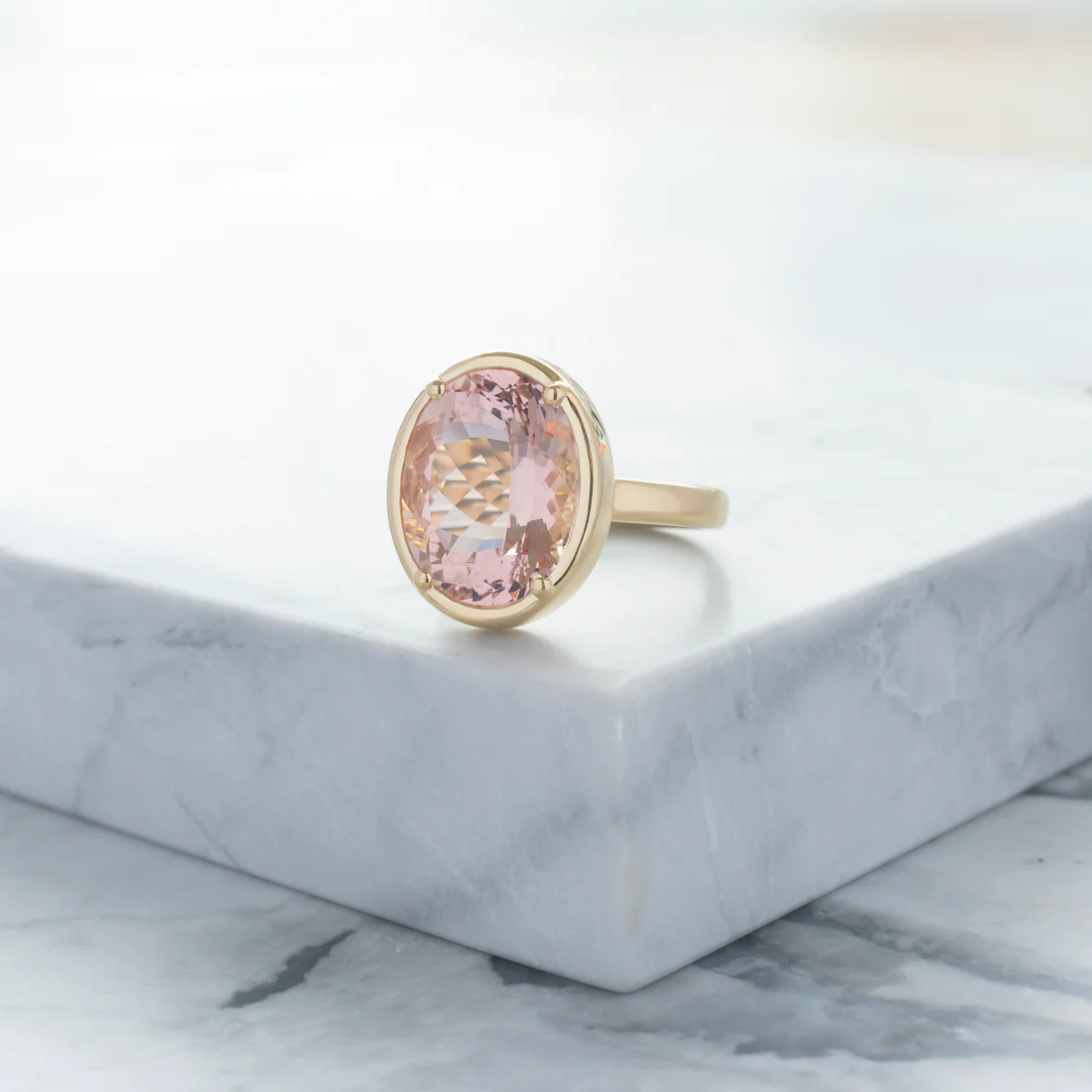 No.08 'Archive' 8.46ct Oval Morganite Ring | Magpie Jewellery