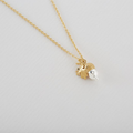 Gold Plated Silver Necklace with a White acorn Pendant