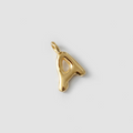 14k Yellow gold plated Brass Letter A Charm Pendant