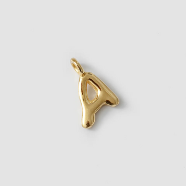 14k Yellow gold plated Brass Letter A Charm Pendant