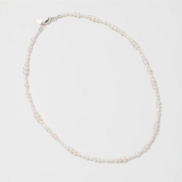 Mixed freshwater pearl necklace with  sterling silver lobster clasp