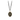 Black sterling silver necklace with a 14k Yellow gold talisman depicting a sun rising over a tall mountain peak with the words "amor fati" written below it