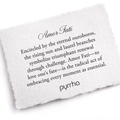 A Pyrrha note describing the Amor Fati talisman. It reads, "Encircled by the eternal ouroboros, the rising sun and laurel branches symbolize triumphant renewal through challenge. Amor Fati—to love one’s fate—is the radical act of embracing every moment as essential."