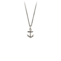 Silver Anchor Charm on a extendable oxidized silver chain