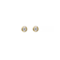 14k Yellow Gold Stud Earring with a Diamond in the center