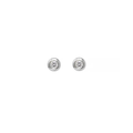 14k White Gold Stud earring with a diamond in the center