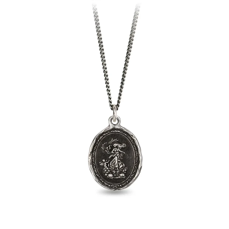 Sterling Silver Talisman necklace depicting the goddess of mythos aphrodite