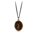 Bronze talisman necklace depicting the goddess of myhros Artemis, standing with a bow aimed to the sky, and a deer beside her leg