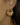 14k yellow Gold-plated brass Earring shaped like a crossiant with gold-plated sterling silver post and backings  | on model