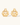 14k yellow Gold-plated brass Earring shaped like a crossiant with gold-plated sterling silver post and backings 