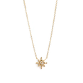 14k Yellow Gold Necklace with a Gold Star and White Topaz studs