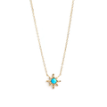 14k Yellow Gold Necklace with a Gold star and a Turquoise Gemston Embedded Within