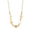 14k gold bead chain adorned with intricately crafted gold confetti elements in the center