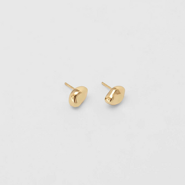 Small every day bean shaped stud earring made from 14k gold plated Brass