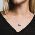  Sterling silver bunny pendant on a 18"  Sterling silver baby box chain | on model