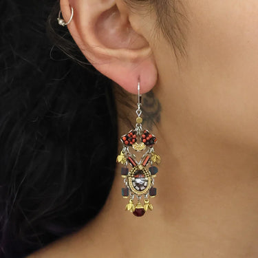 Noble Wine Set, Ruby Earrings