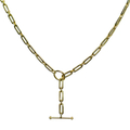 Gold Centre Front Toggle Necklace
including the added design feature ofthe centre front drop toggle