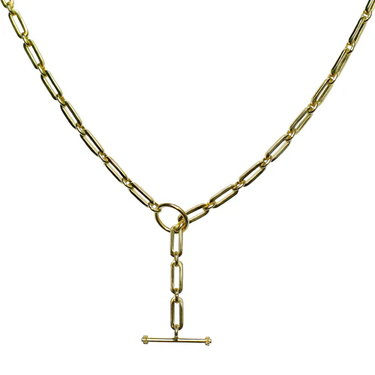 Gold Centre Front Toggle Necklace
including the added design feature ofthe centre front drop toggle