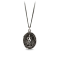 Sterling Silver Talisman necklace depicting the goddess of mythos circe, holding a staff.