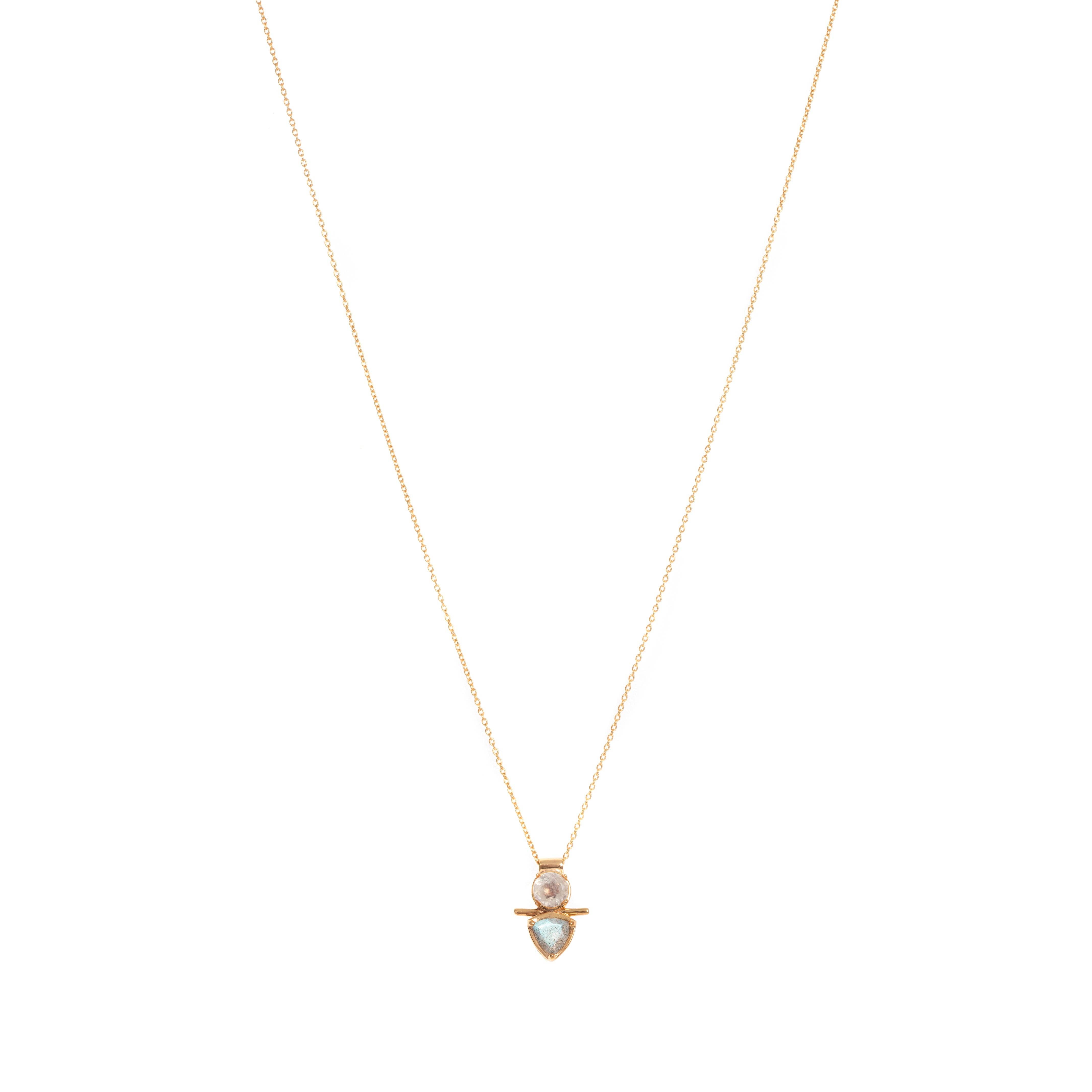 The Classic Thistle Necklace is a perfect everyday piece. Hand-cut gemstones set in 14K Gold Vermeil with a 14K Gold Vermeil chain,