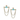 14k Yellow Gold Chain Thread Earrings with three studded diamonds and a turquoise gemstone in the center
