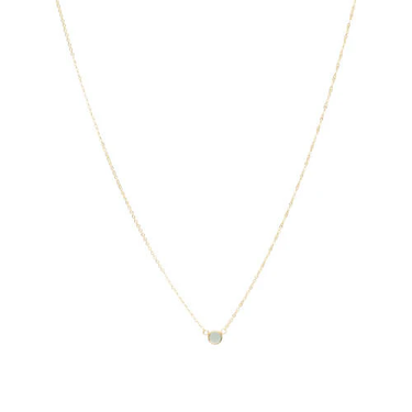 24kt Gold Vermeil Necklace with an Aquamarine Pendant