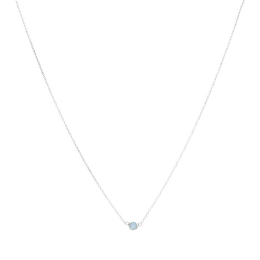 Sterling Silver Necklace with an Aquamarine Pendant