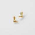  14k Gold plated brass small cowboy boot studs with 14k Gold vermeil posts