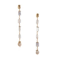 Cumulus Earrings feature stunning gemstone nuggets in a graduated ombré style, fading from light to dark and dark to light. Hand-cut stones and a delicate Freshwater Pearl