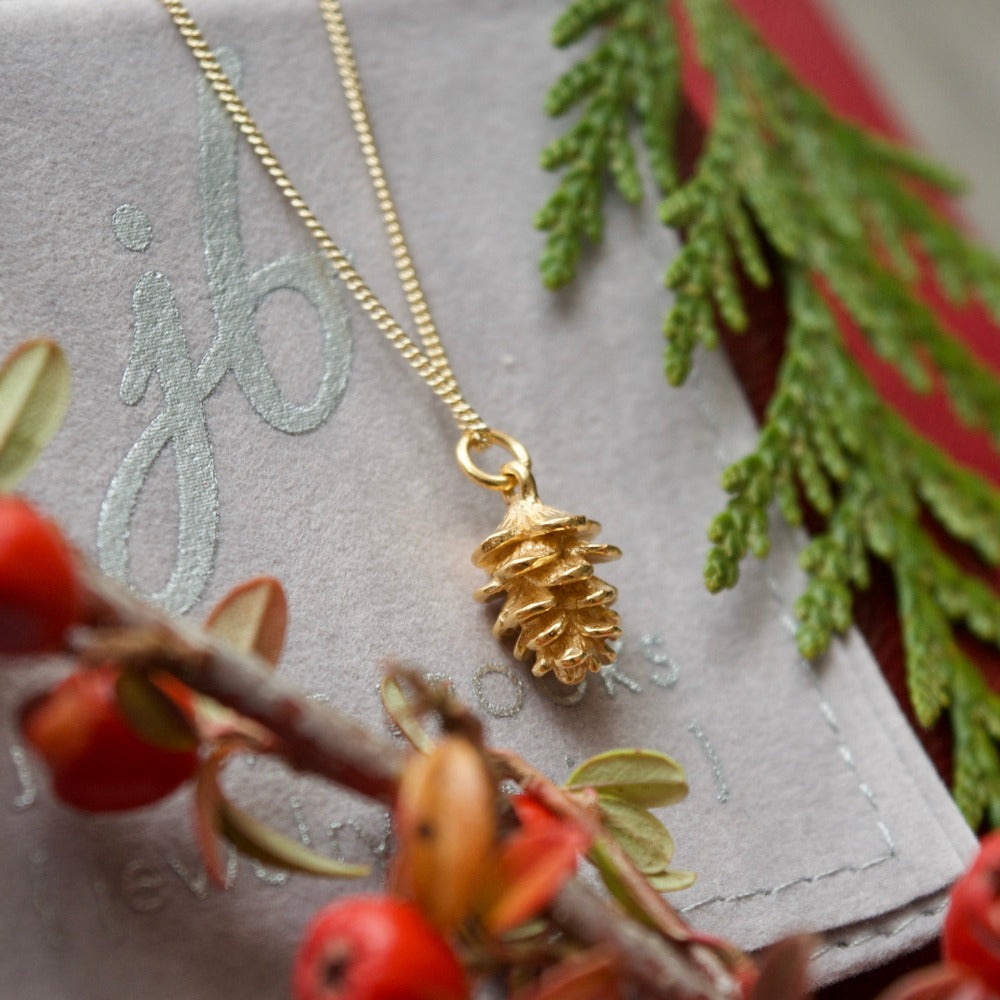 Tiny Pinecone Charm Necklace | Magpie Jewellery