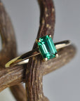 Lab-Grown Emerald Solitaire Ring