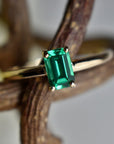 Lab-Grown Emerald Solitaire Ring