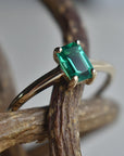 Lab-Grown Emerald Solitaire Ring