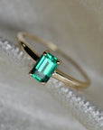 Lab-Grown Emerald Solitaire Ring