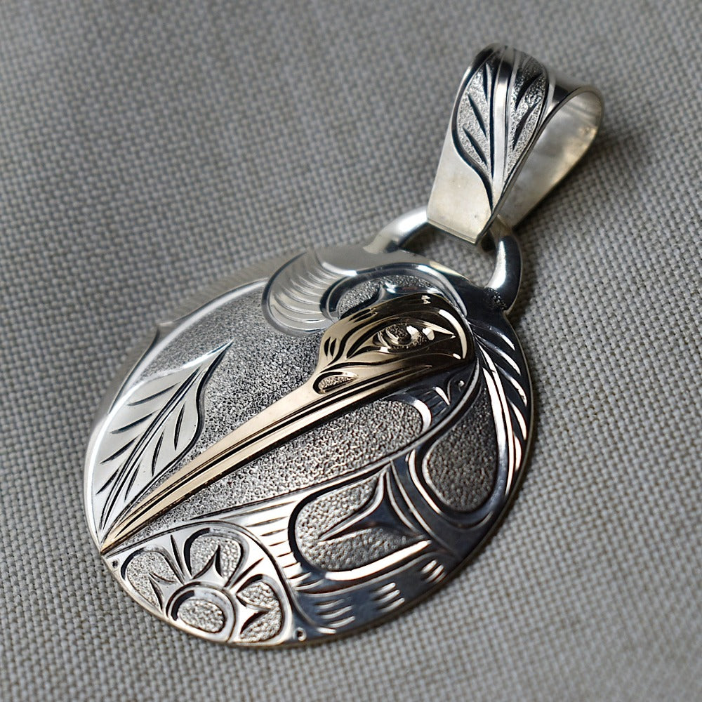 14k Yellow Overlay Hummingbird Pendant | Magpie Jewellery