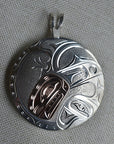 14k Rose Gold Overlay Round Orca Pendant | Magpie Jewellery