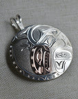 14k Rose Gold Overlay Round Orca Pendant | Magpie Jewellery