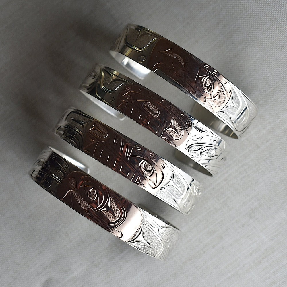 Medium Silver Totem Cuff with 14k Rose Gold Overlay
