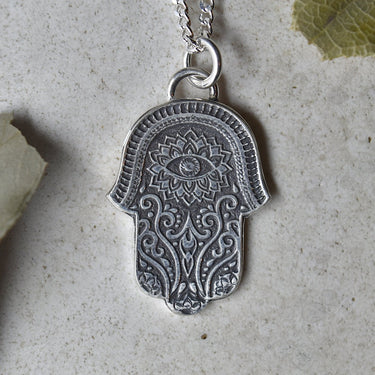 'Hamsa' Silver Necklace | Magpie Jewellery