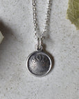 'Mom' Tiny Die Struck Silver Necklace