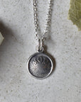 'Mom' Tiny Die Struck Silver Necklace | Magpie Jewellery