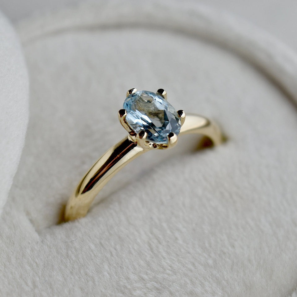 The Aqua Oval With Sides Ring main image 1