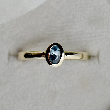 Bezel Set Blue Zircon Ring