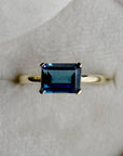 Emerald Cut London Blue Topaz Ring