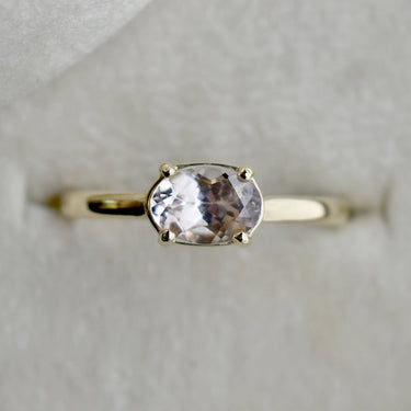 Horizontal Set Oval Morganite Ring