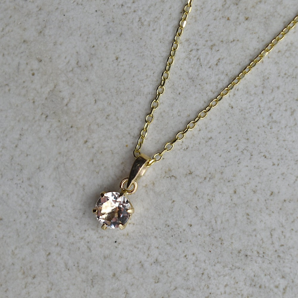 14k 6-Prong Mount Gemstone Necklace | Magpie Jewellery