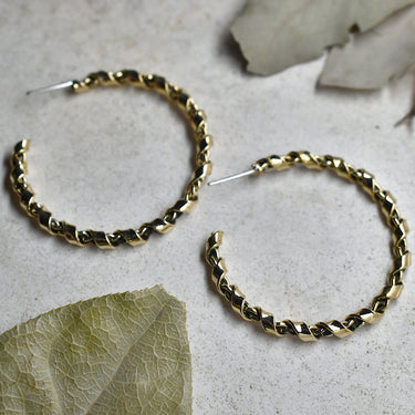 Twisted Torsal Hoop Studs | Magpie Jewellery